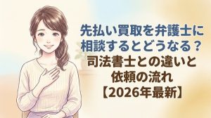 先払い買取を弁護士に相談するとどうなる？司法書士との違いと依頼の流れ【2026年最新】