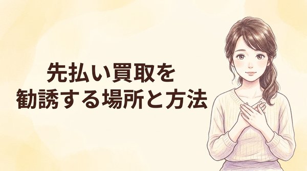 先払い買取を勧誘する場所と方法