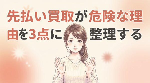 先払い買取が危険な理由を3点に整理する