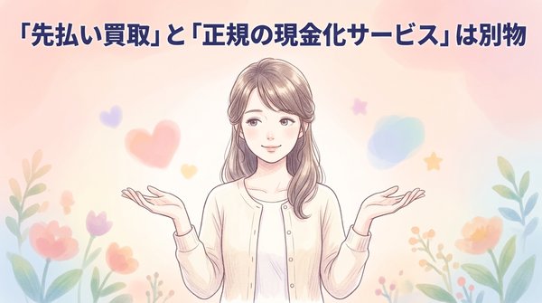 「先払い買取」と「正規の現金化サービス」は別物