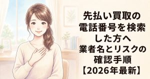 先払い買取の電話番号を検索した方へ｜番号から業者名とリスクを確認する手順