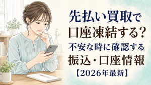 先払い買取で口座凍結する？不安な時に確認する振込・口座情報【2026年最新】