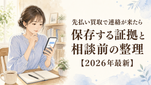 先払い買取で連絡が来たら保存する証拠と相談前の整理【2026年最新】