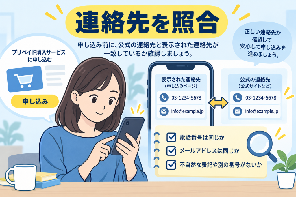 先払い買取の連絡先を申込前に照合する方法