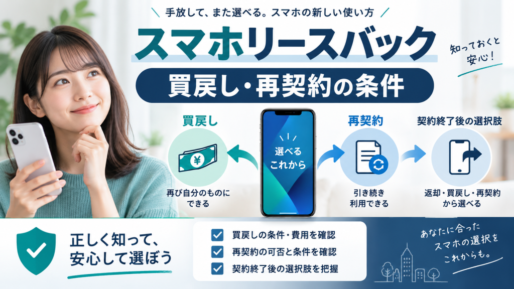 スマホリースバックの買戻しと再契約を確認する項目