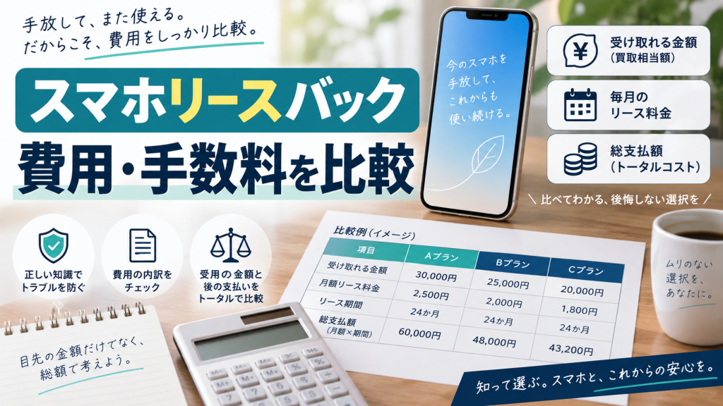 スマホリースバックの費用と手数料を総額で確認する方法